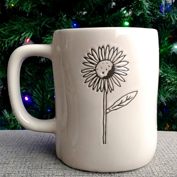 HAPPY Sunflower Double-sided Mug Green Inside 🌻 - Picture 1 of 5